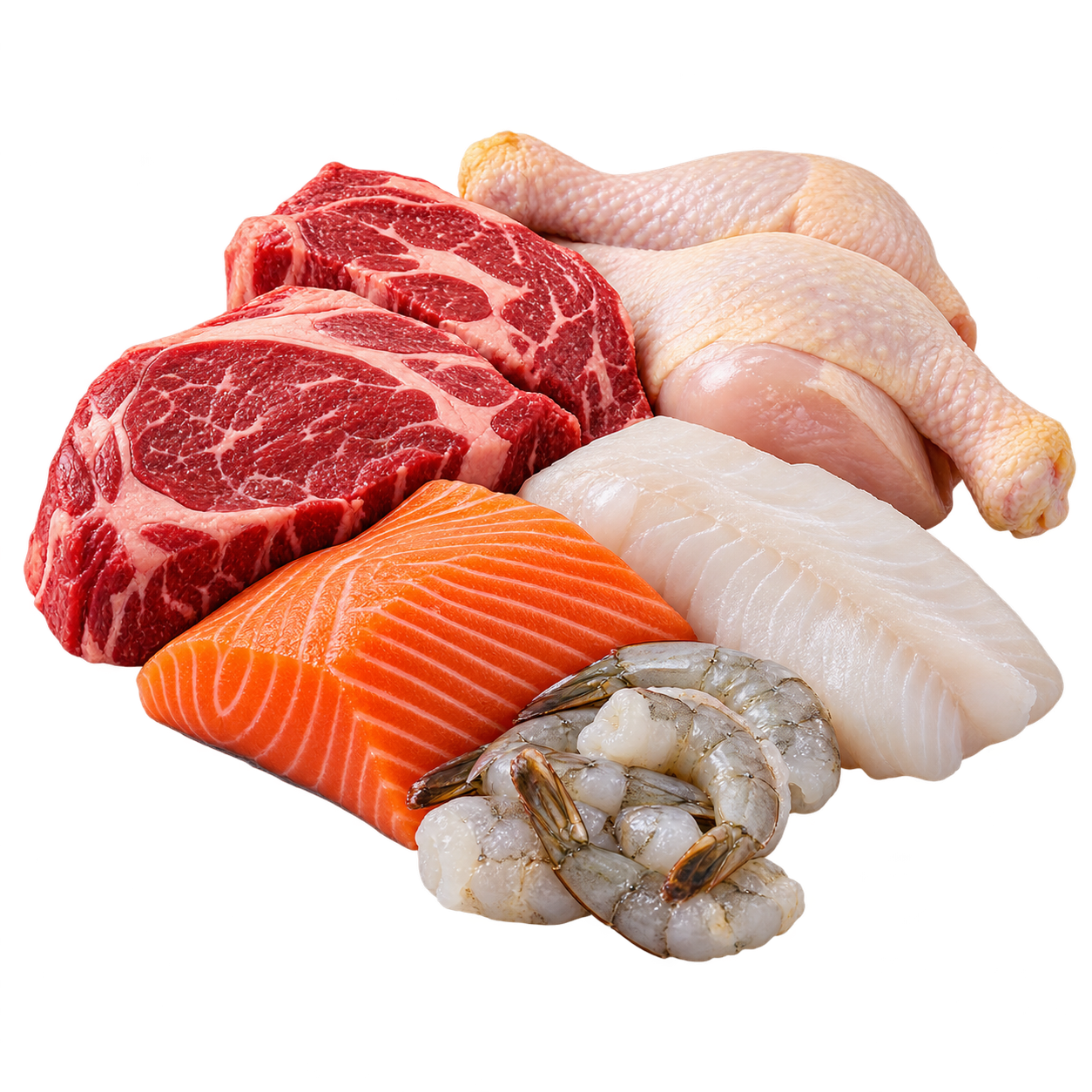 Carnes bovinas, aves e pescados